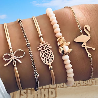 Marble Stretch Wild Jungle 5 Piece Bracelet Set